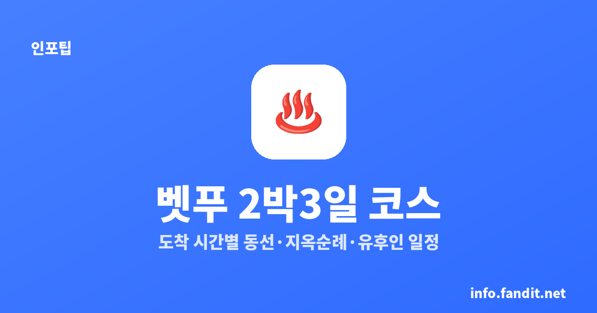 벳푸 2박3일 코스｜도착 시간별 동선·지옥순례·유후인 일정
