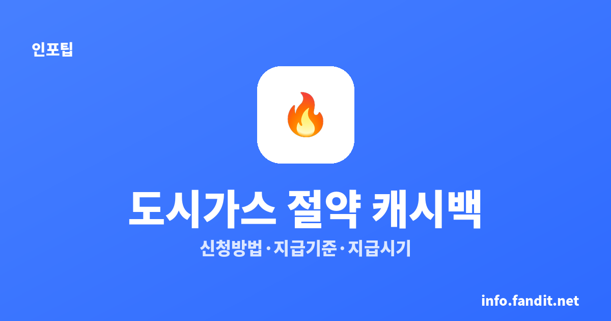 도시가스 절약 캐시백 신청방법·지급기준·지급 시기 총정리