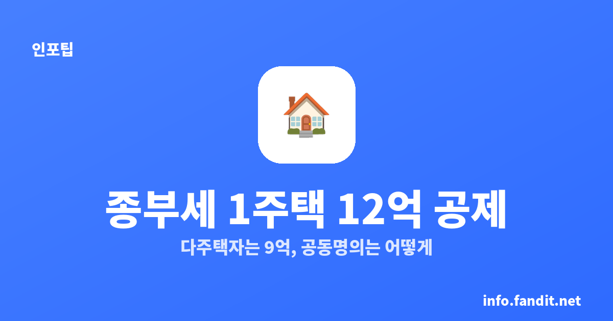종합부동산세 1주택 12억 공제, 완전 정리