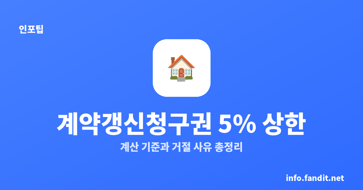 계약갱신청구권 5% 상한, 계산 기준과 거절 사유 총정리