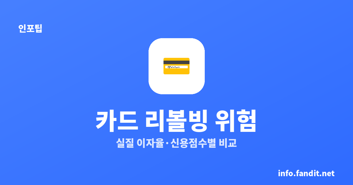 카드 리볼빙 위험, 실질 이자율 얼마나 될까? (신용점수별 비교)
