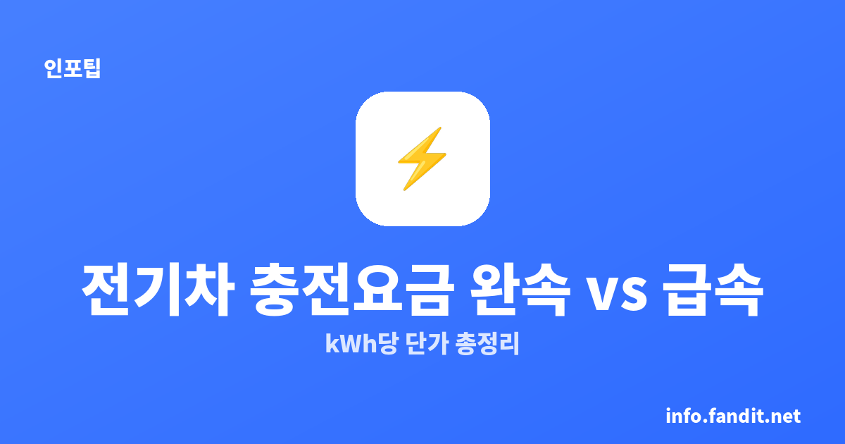 전기차 충전요금 완속 vs 급속 단가 총정리