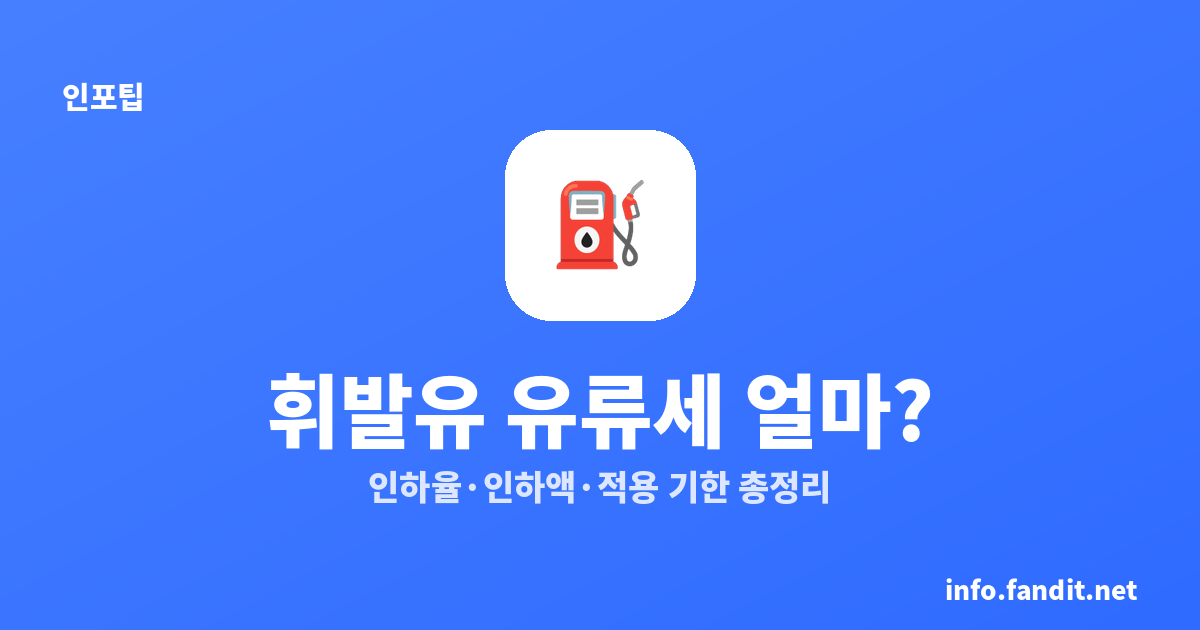 휘발유 리터당 유류세 얼마? 인하율·인하액·적용 기한 총정리