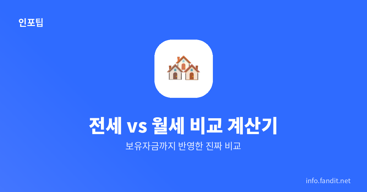 전세 vs 월세 비교 계산기