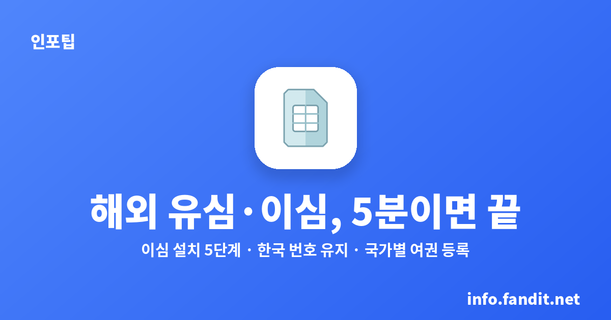 해외 유심·이심, 5분이면 끝 | 설치 순서와 국가별 주의사항 총정리