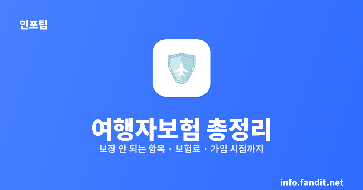 여행자보험, 뭐가 보장 안 될까? 보험료·가입 시점·청구 서류 총정리