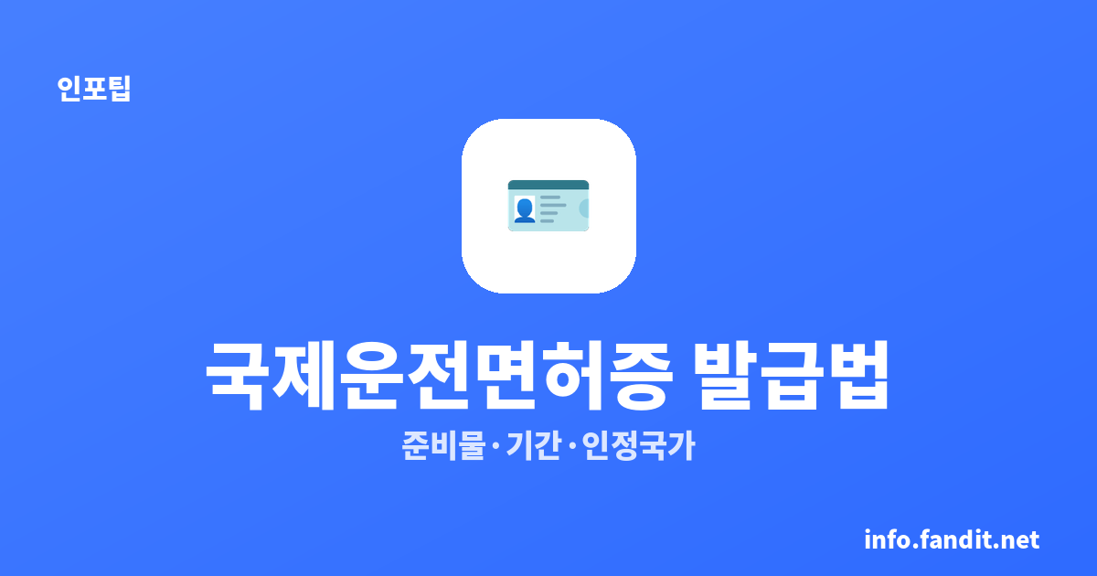 국제운전면허증 발급 방법 총정리: 준비물·기간·인정국가