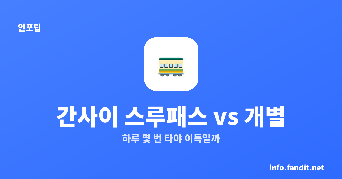 간사이 스루패스 vs 개별 승차, 하루 몇 번 타면 이득일까