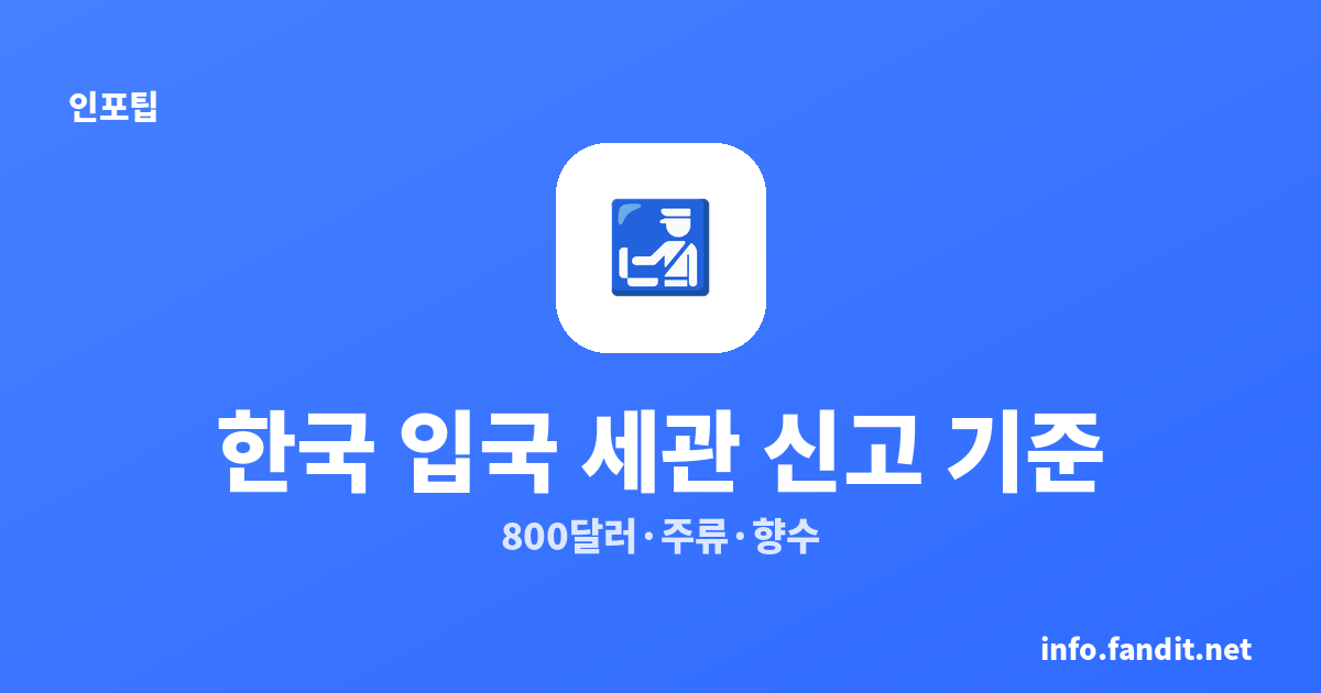 일본 면세 받고 한국 입국할 때 세관 신고 기준｜800달러·주류·향수