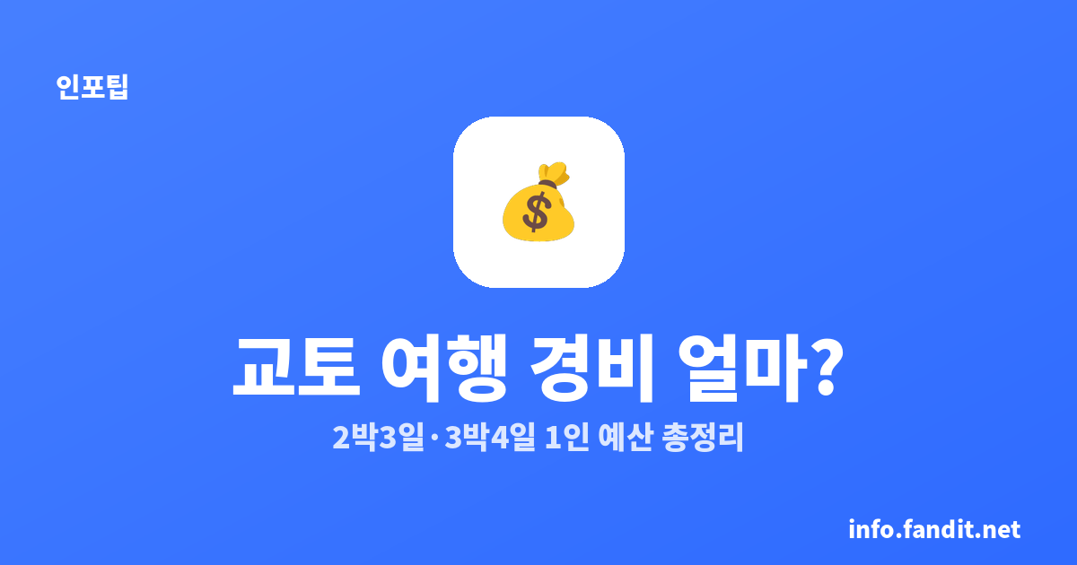 교토 여행 경비 얼마? 2박3일·3박4일 1인 예산 총정리