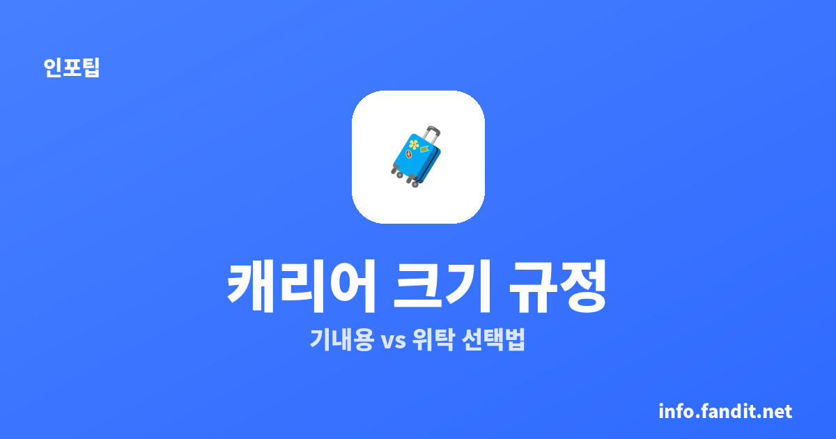 캐리어 크기 규정 총정리: 기내용 vs 위탁, 20·24·28인치 선택법