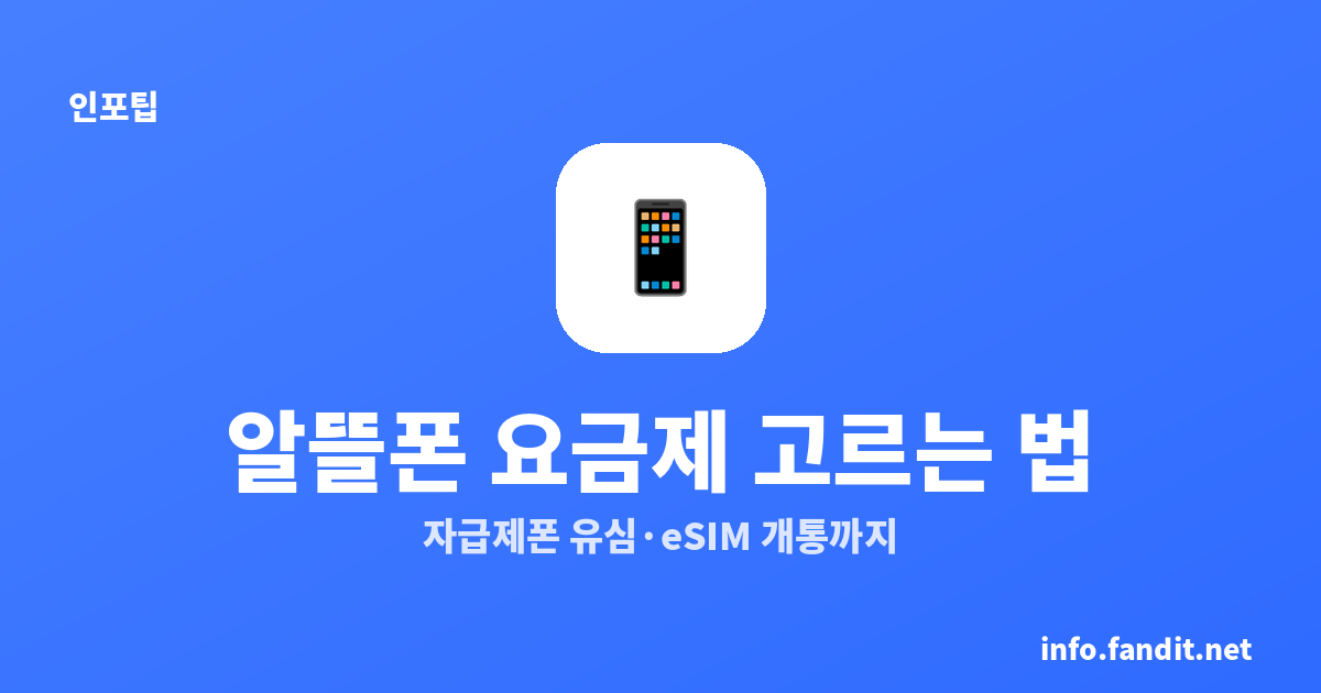 알뜰폰 요금제 고르는 법, 자급제폰 유심·eSIM 개통까지