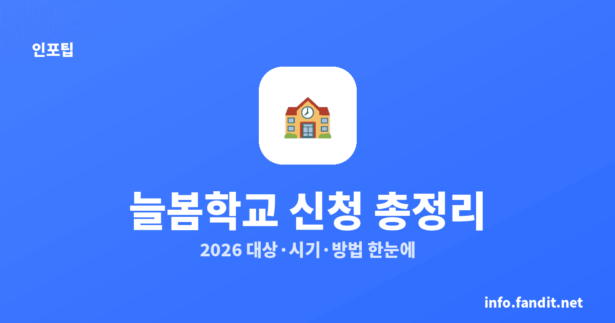 2026 늘봄학교 신청 총정리: 대상·시기·방법 한눈에