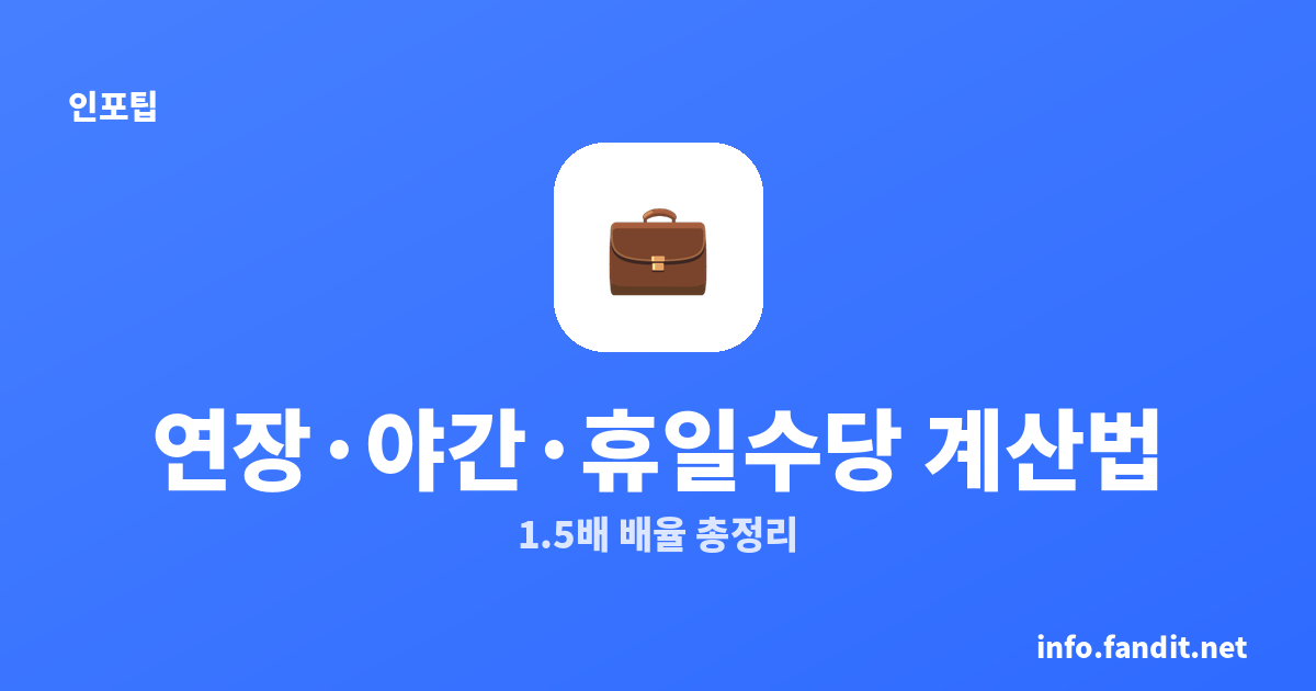 연장·야간·휴일수당 계산법, 1.5배 배율 총정리