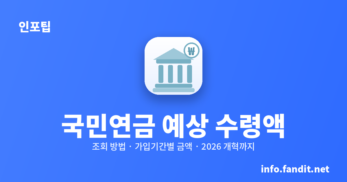 2026 국민연금 예상 수령액 — 조회 방법부터 가입기간별 금액까지