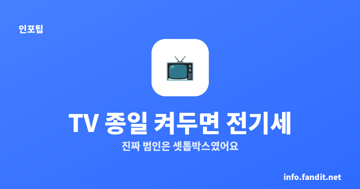 TV 종일 켜두면 전기세 얼마? 진짜 범인은 셋톱박스였어요