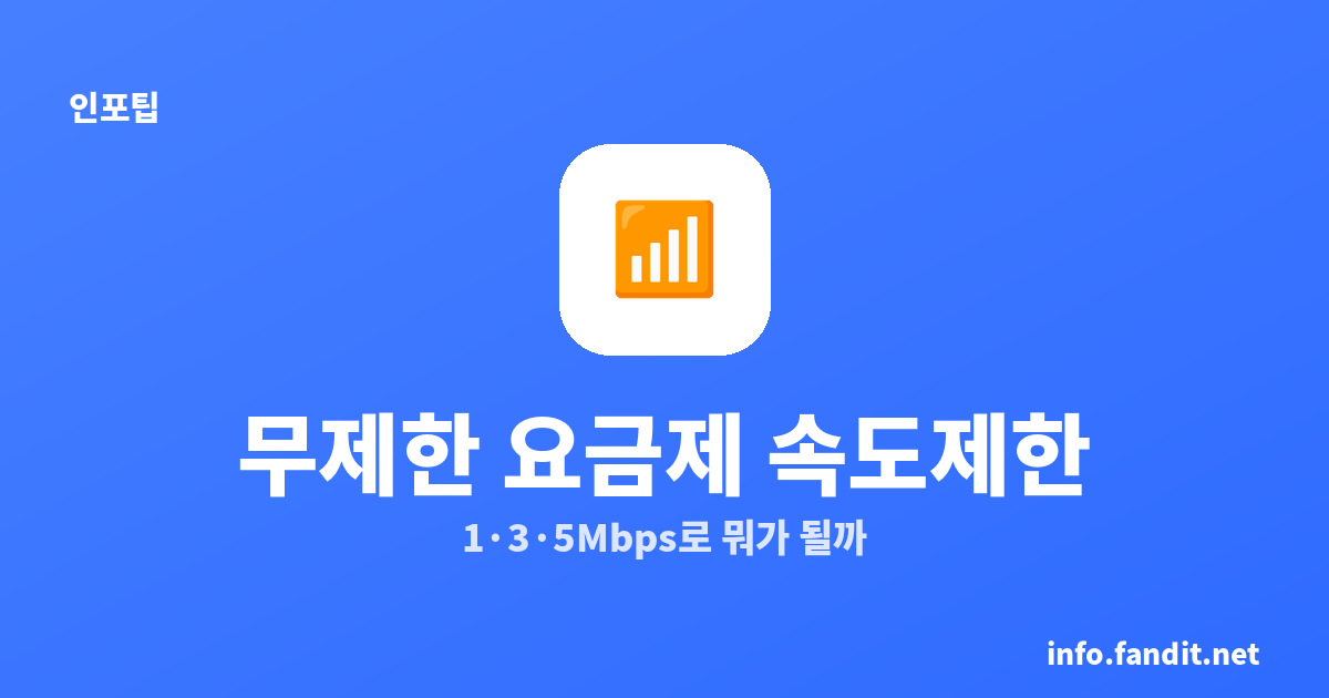 무제한 요금제 QoS 속도제한, 1·3·5Mbps로 뭘 할 수 있나요