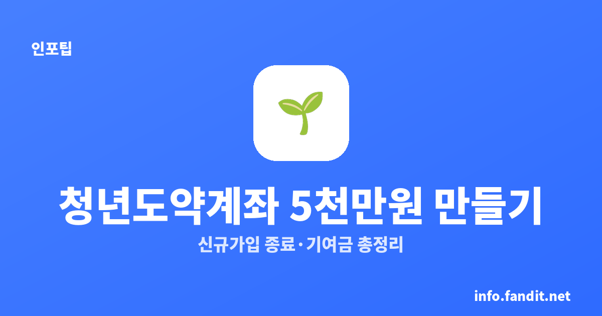 청년도약계좌 5천만원 만들기, 신규가입 종료·기여금 총정리