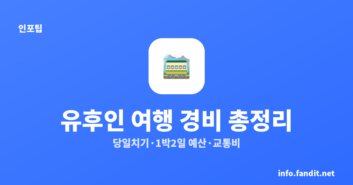 유후인 여행 경비 총정리｜당일치기·1박 2일 예산과 교통비 비교