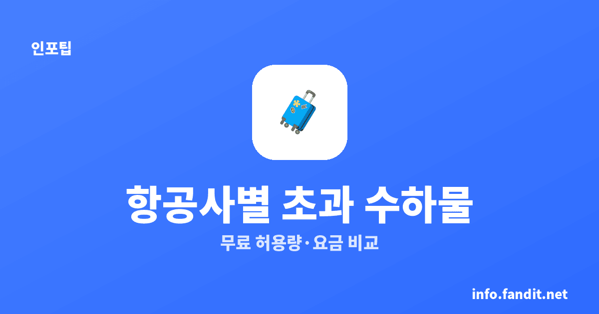 위탁수하물 초과 요금 항공사별 비교 — LCC부터 외항사까지