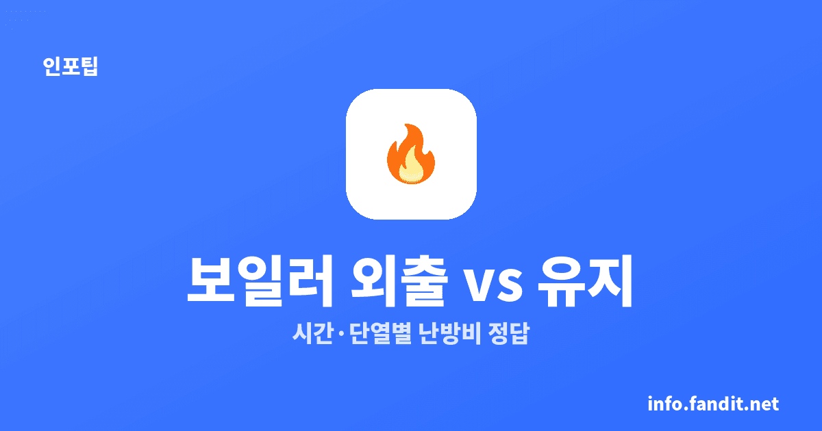 보일러 외출 vs 유지, 뭐가 쌀까? 시간·단열별 정답