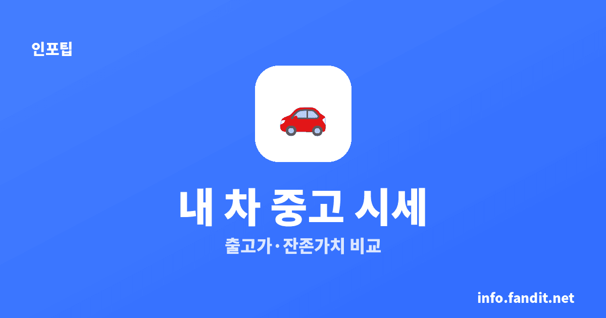 차량 감가상각 계산 중고 시세, 출고가×잔존가치부터 계산해요