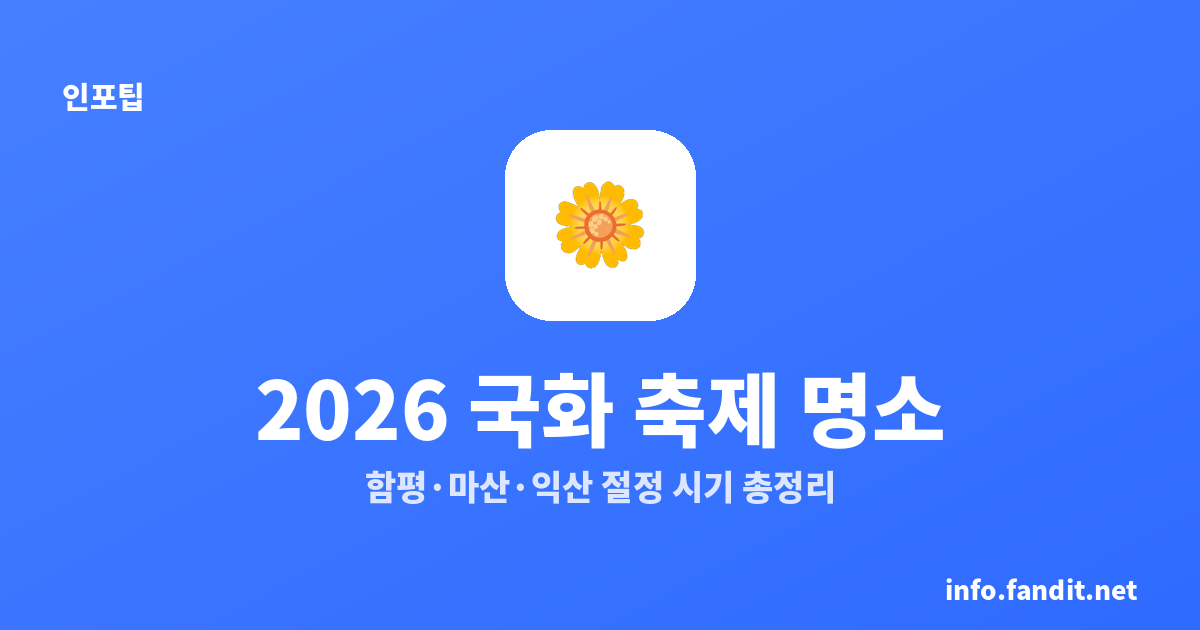 2026 국화 축제 명소·가을꽃 나들이 어디 갈까