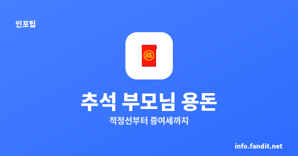 추석 부모님 용돈, 평균 얼마 드리는 게 적당할까요?