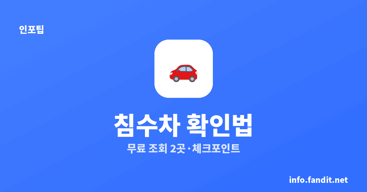 중고차 침수차 확인법 총정리 (무료 조회+자가진단)