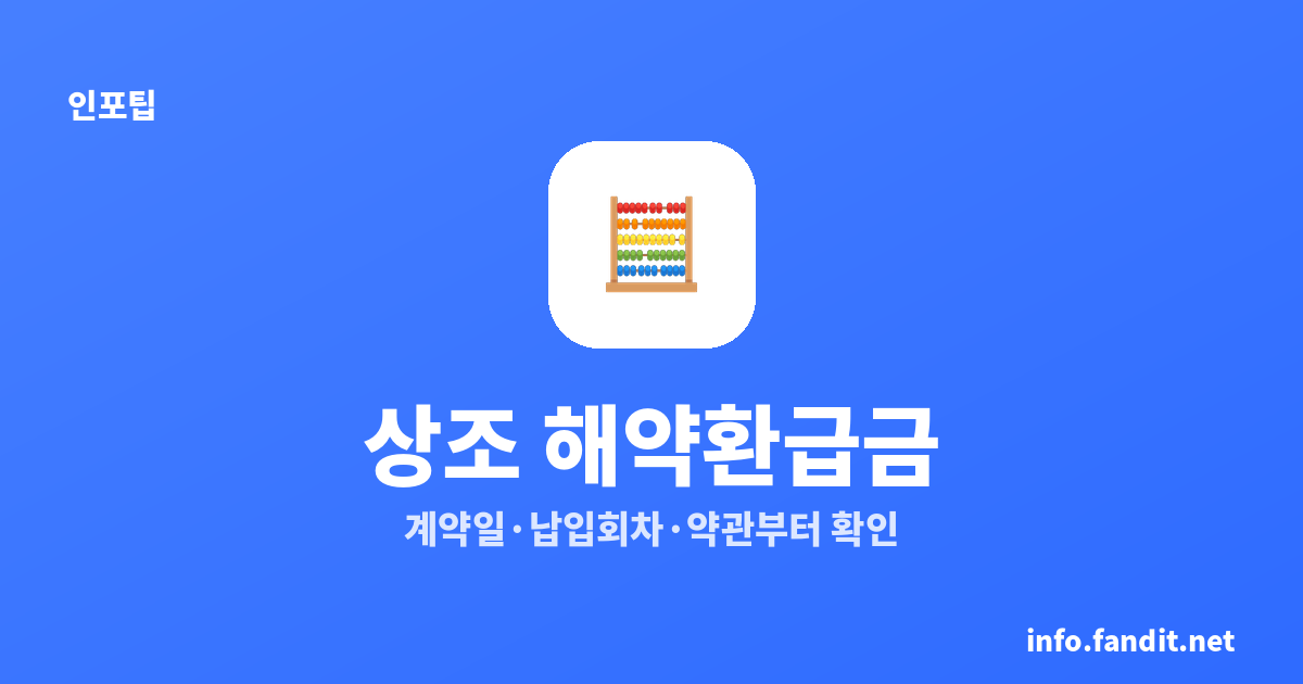 상조 서비스 해약환급금 계산, 계약일·납입회차·약관 3가지부터 확인