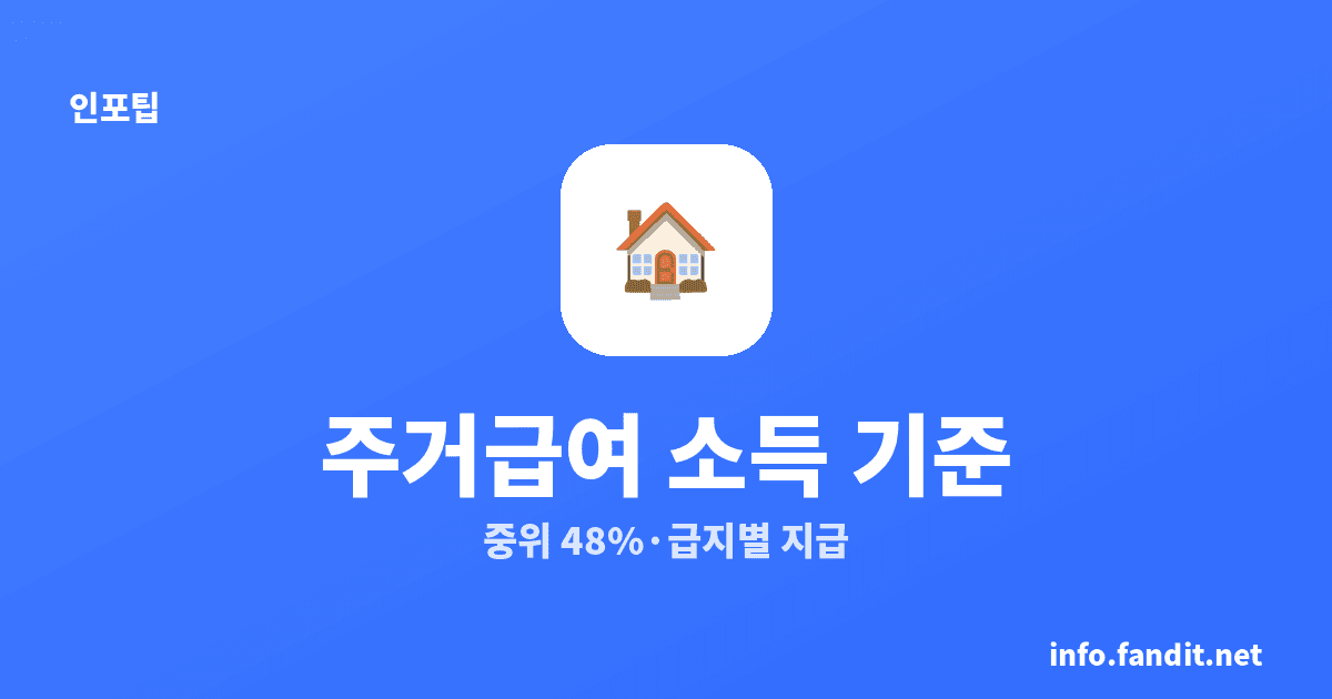 주거급여 소득 기준·지급액 총정리 (2026년)