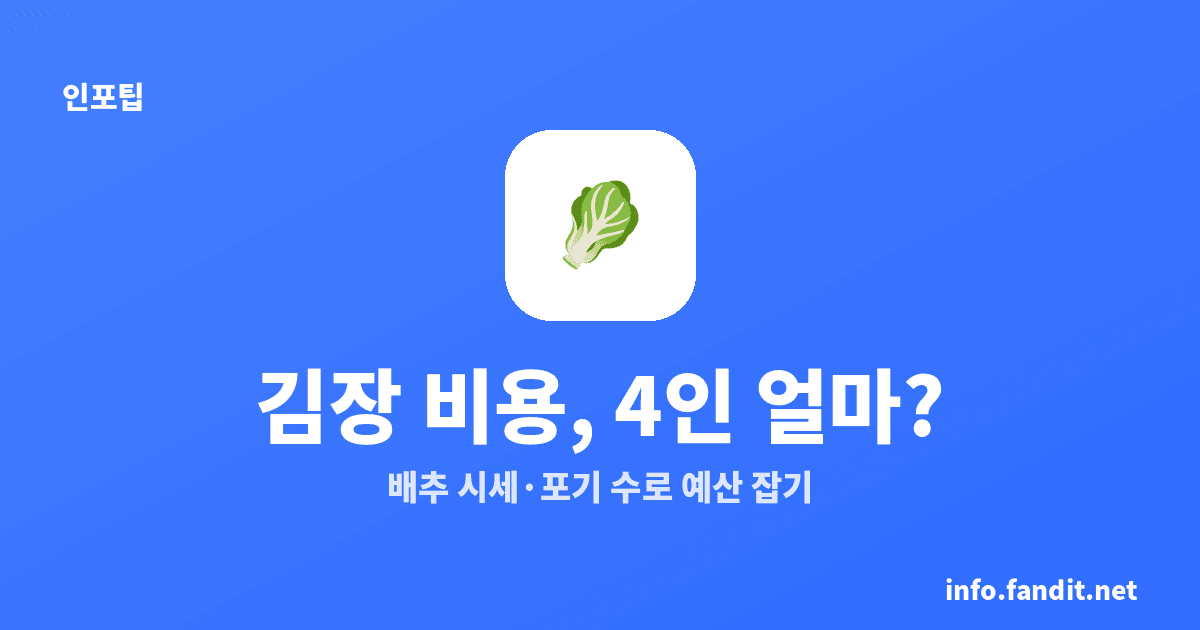 2026 김장 비용, 4인 가족 얼마