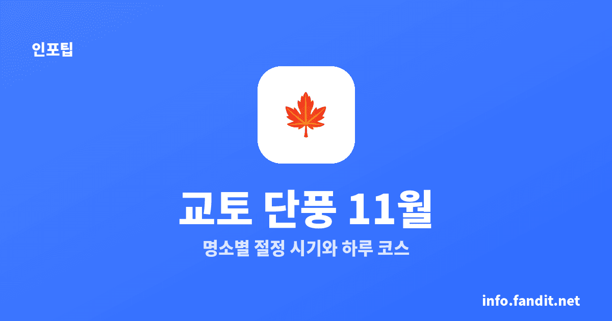 11월 교토 단풍, 명소별 절정 시기와 하루 코스