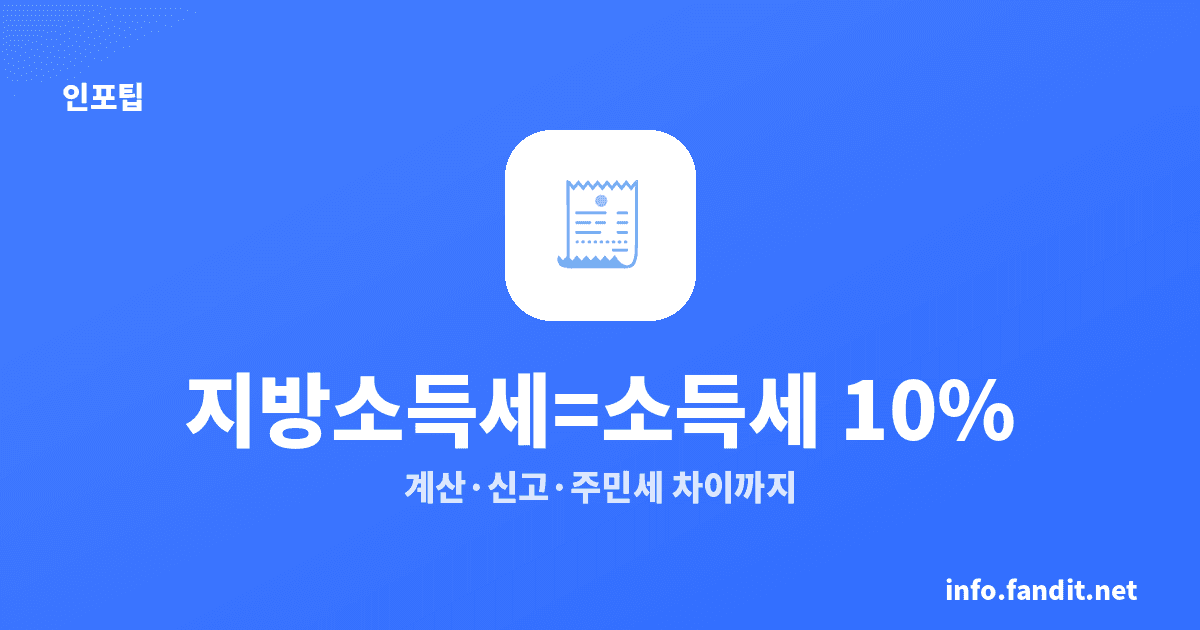 지방소득세, 소득세의 10% 총정리 (계산·신고까지)