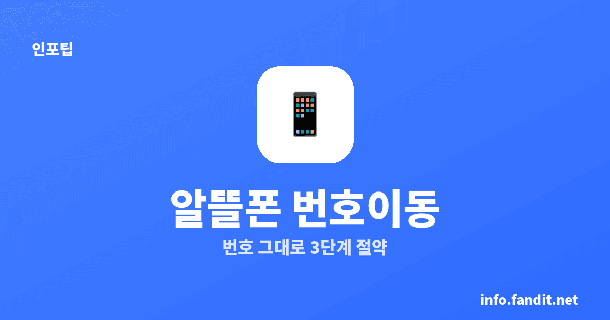 알뜰폰 번호이동 방법, 번호 그대로 3단계로 끝