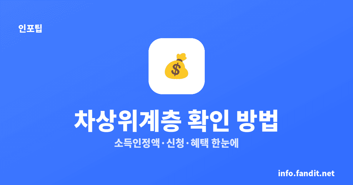 차상위계층 확인 방법과 혜택 (2026)