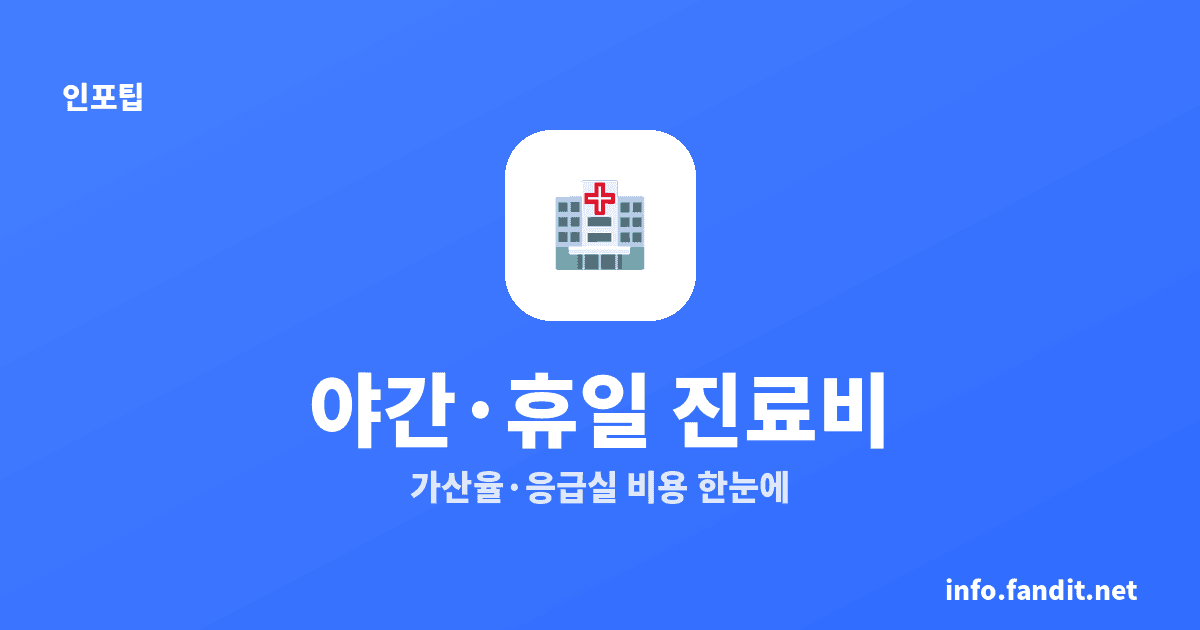 응급실 비용과 야간·휴일 진료비 할증, 얼마나 더 낼까