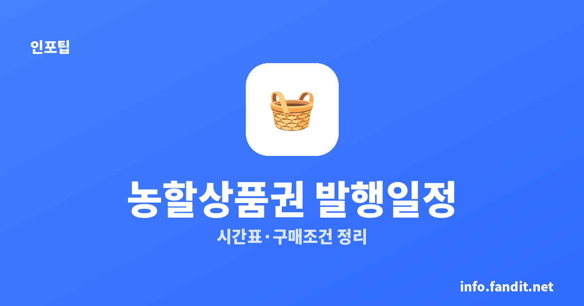 농할상품권 20% 할인, 1인 10만 원까지｜지역별 발행시간표