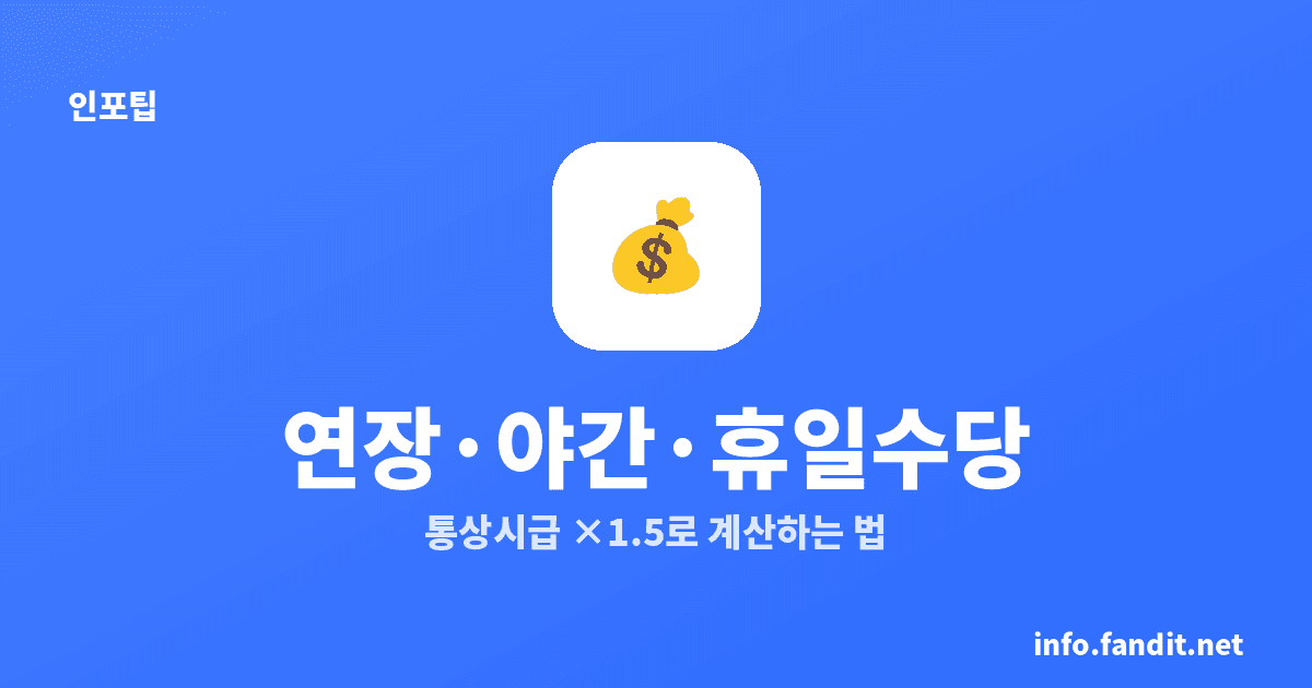 연장·야간·휴일근로수당 계산법 (통상시급·겹칠 때·5인 미만)