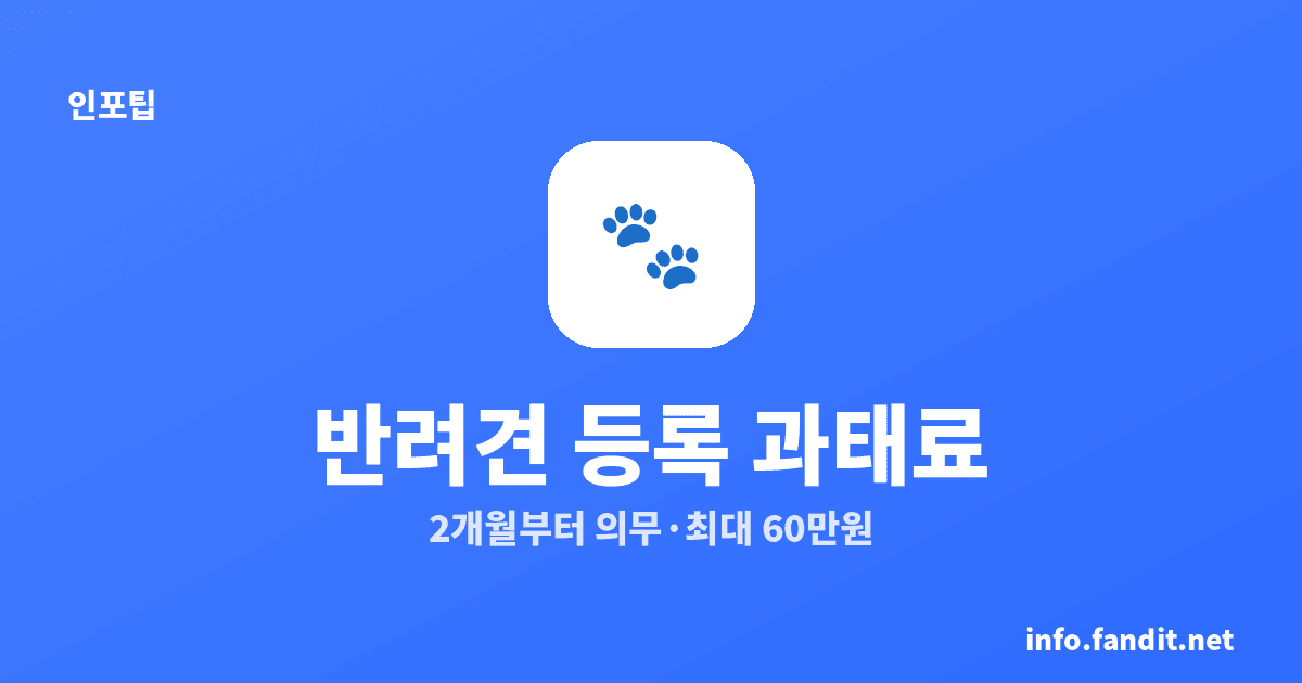 반려견 등록 안 하면 과태료 얼마? 내장칩 비용까지