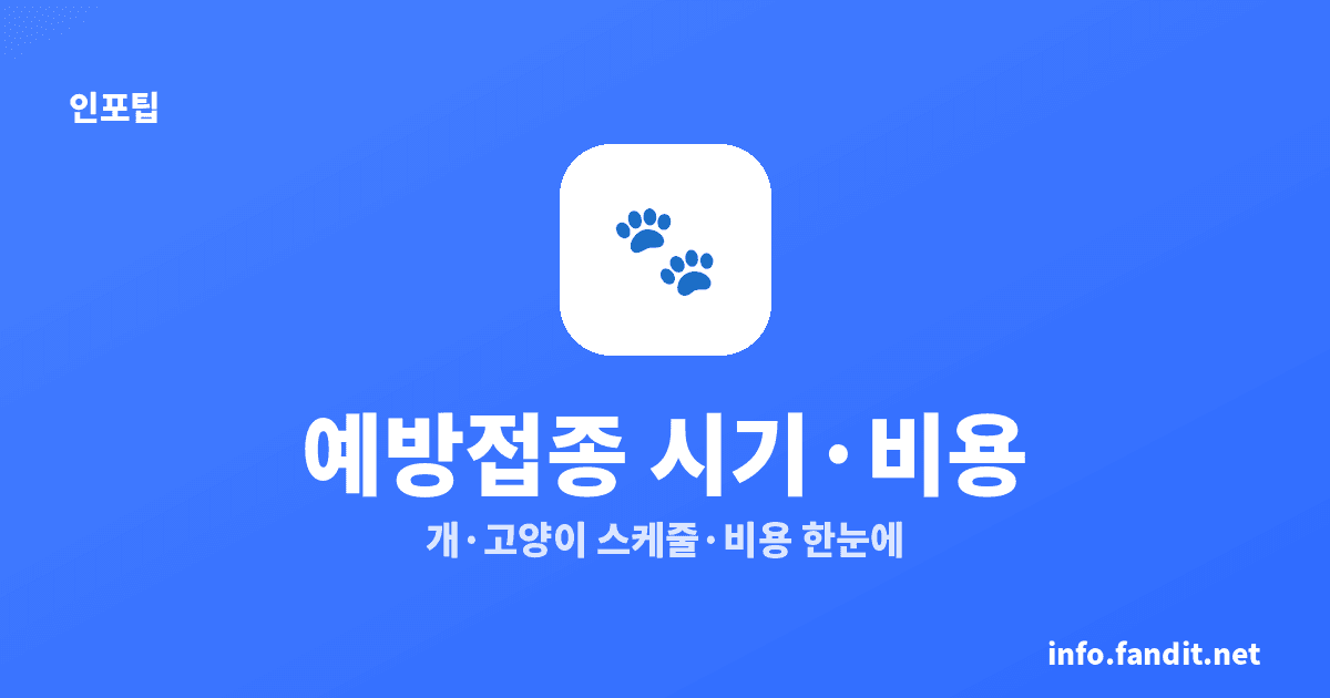 강아지·고양이 예방접종 시기·비용 총정리 (스케줄·주기 논란)