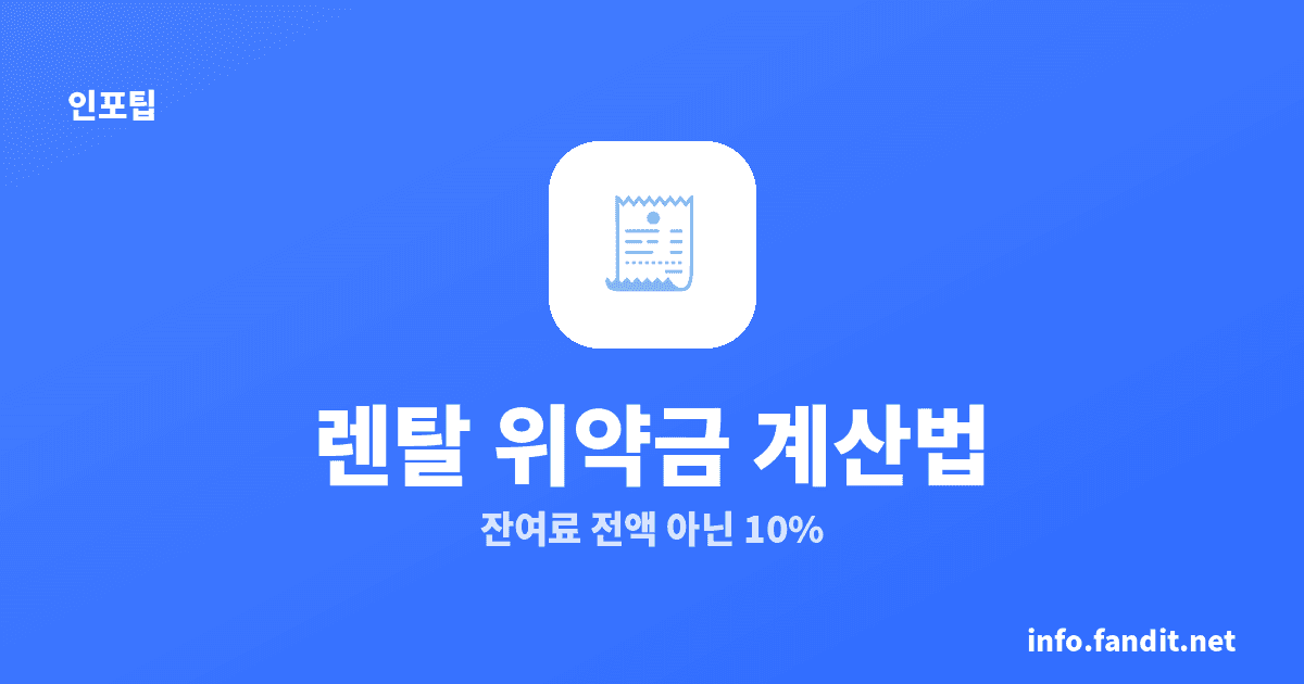 렌탈 중도해지 위약금 계산법 — 잔여 렌탈료 전액 아니에요