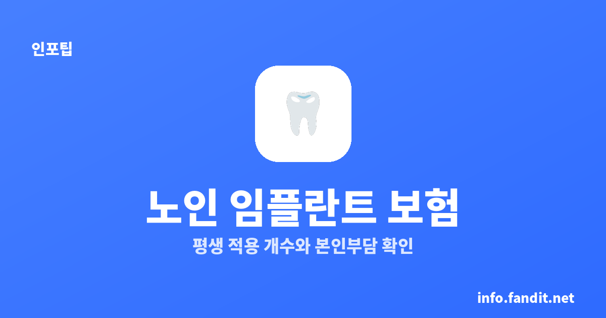 노인 임플란트 건강보험 2개, 평생 기준·본인부담 30% [2026]