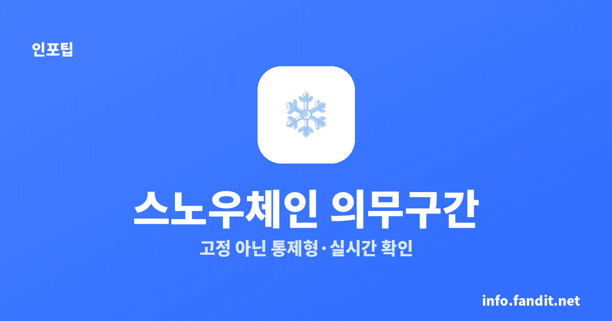 폭설 스노우체인 의무 구간 총정리 (과태료·위치)