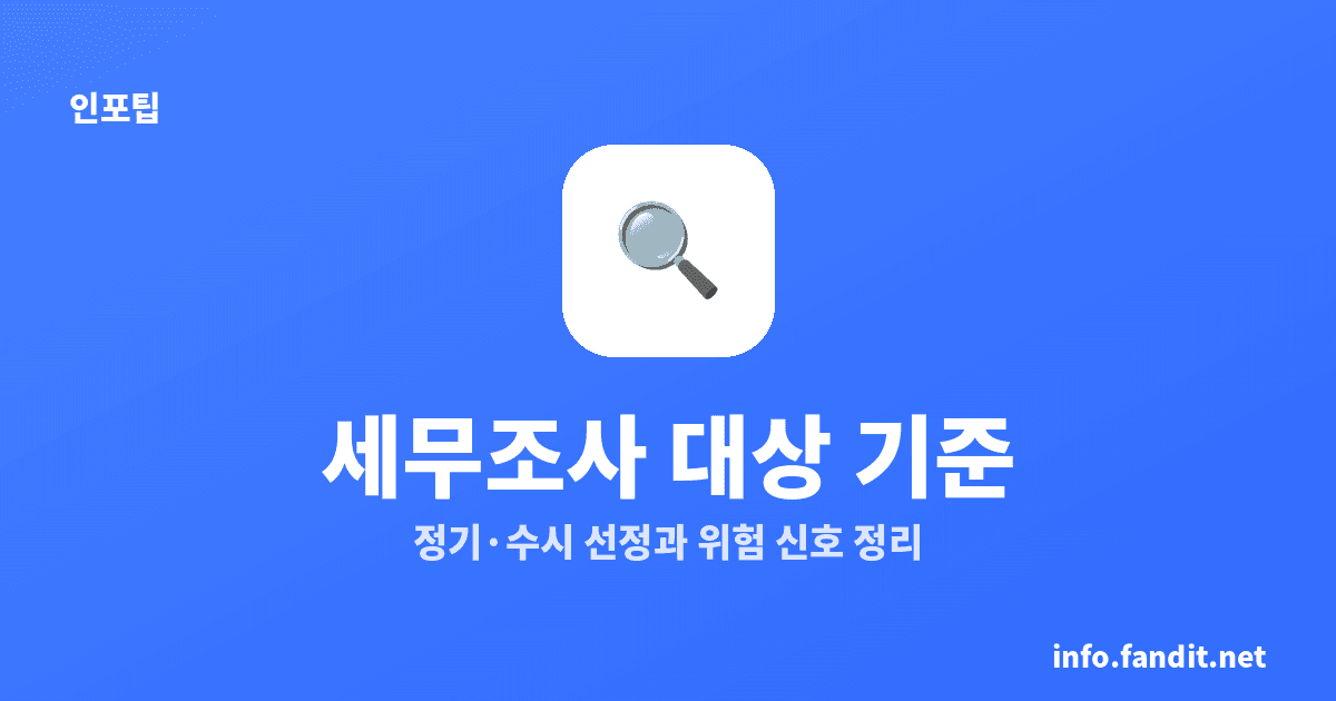 나도 세무조사 대상일까? 국세청 선정 기준과 위험 신호