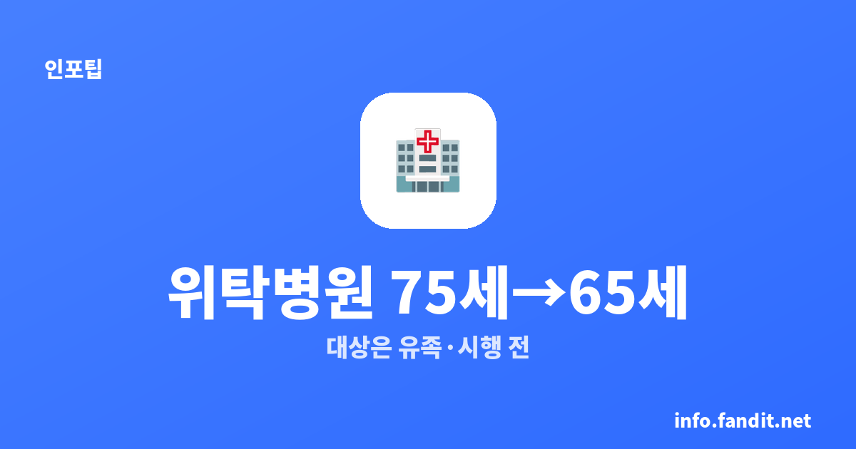 국가유공자 위탁병원 65세부터, 유족 진료비 60% 감면