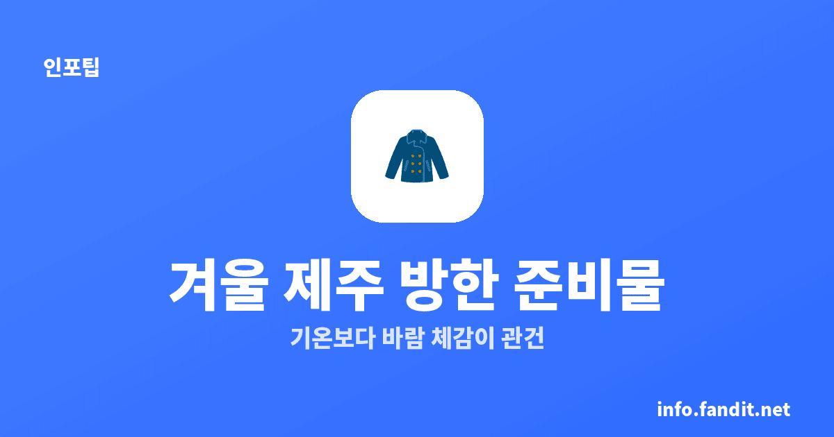 겨울 제주 방한 준비물 총정리 — 바람 체감온도가 관건