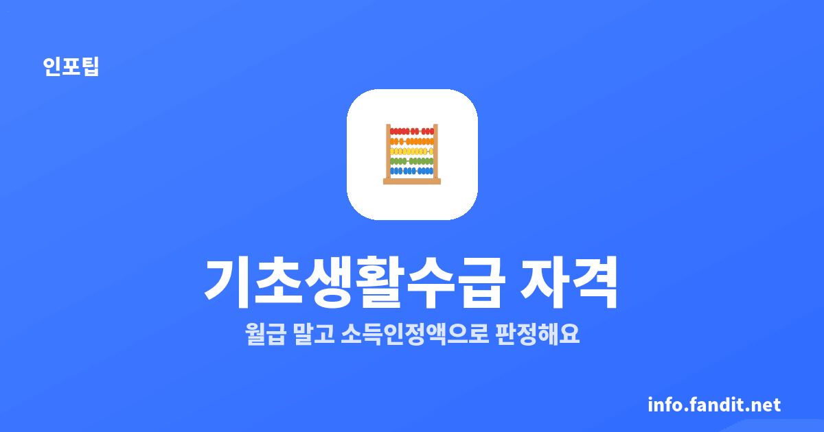 기초생활수급 자격·소득인정액 계산, 생계32%·교육50%