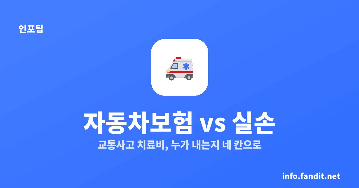 자동차보험 vs 실손, 교통사고 치료비 중복 보상 안 돼요
