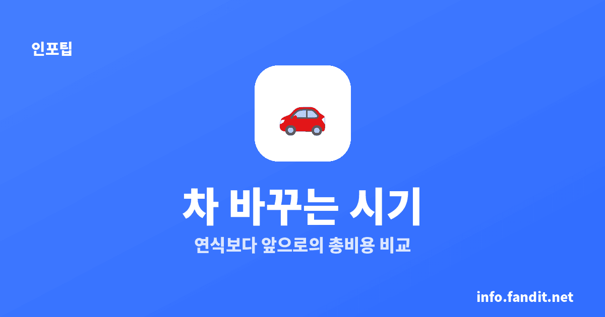 차 바꾸는 시기 유지비로 계산, 연간 총비용 비교가 기준